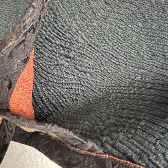 XIAO Womens Textured Black Patchwork Floral Jacket Small Toggle Button Art Wear - Picture 6 of 15